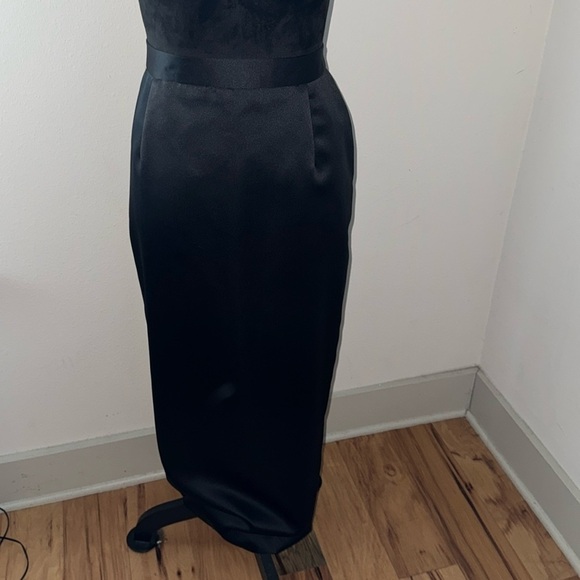 Susan Miller Tailored satin black pencil long dressy classic skirt sz 10 Petite - Picture 1 of 8